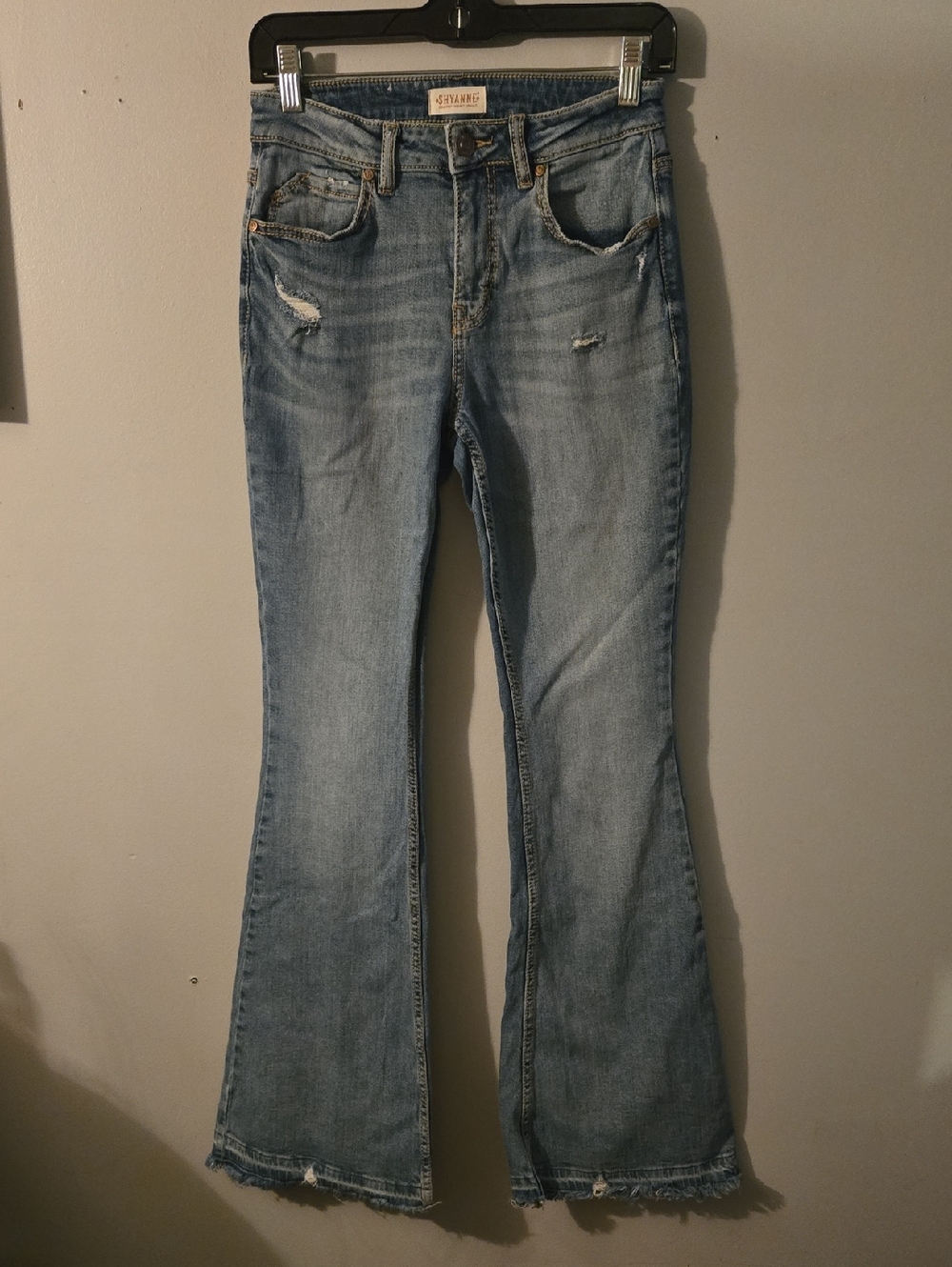 Shyanne Light Blue Bootcut Jeans with Subtle Distressing
